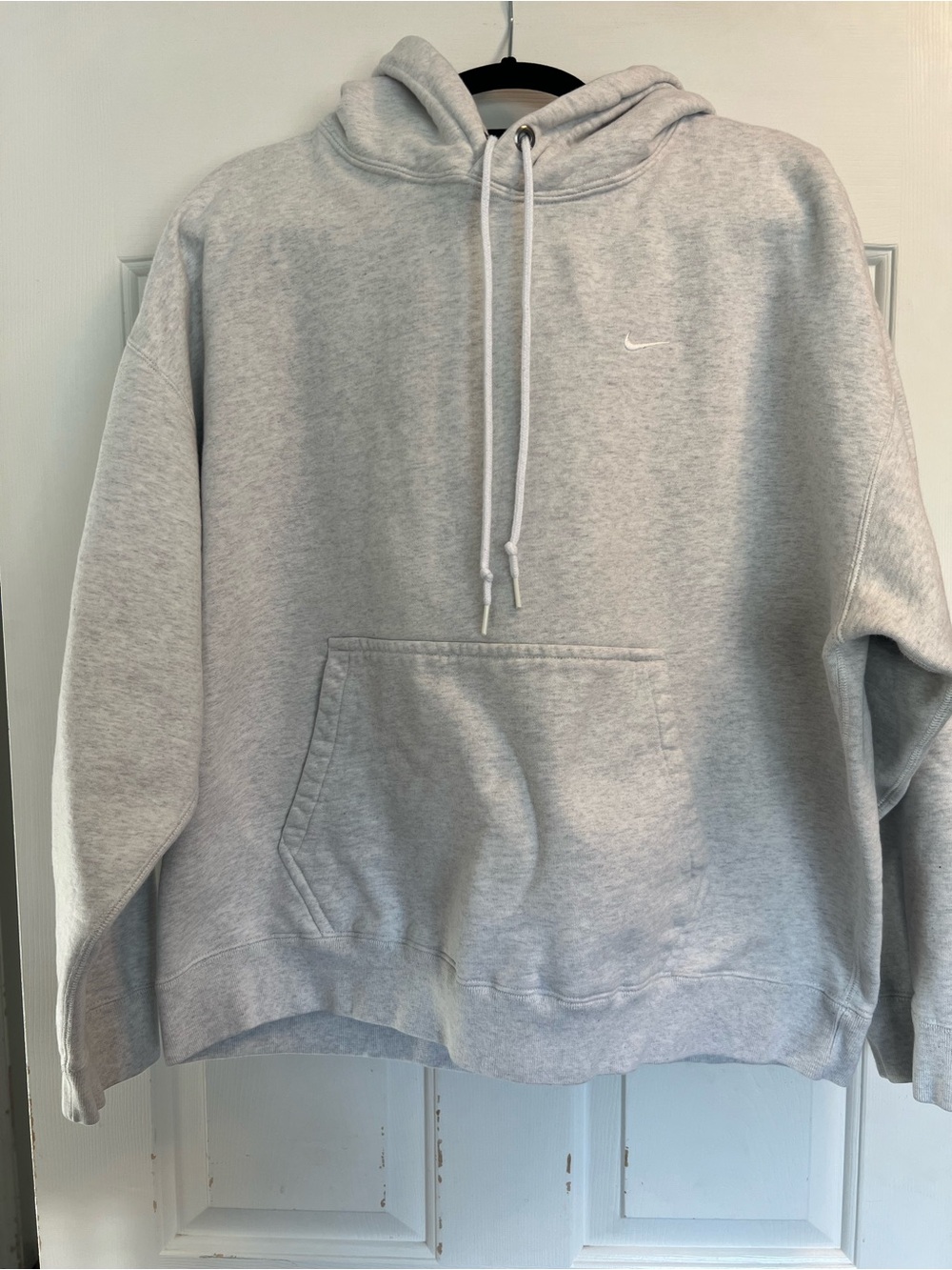 Men’s Nike Light Gray Embroidered Swoosh Hoodie